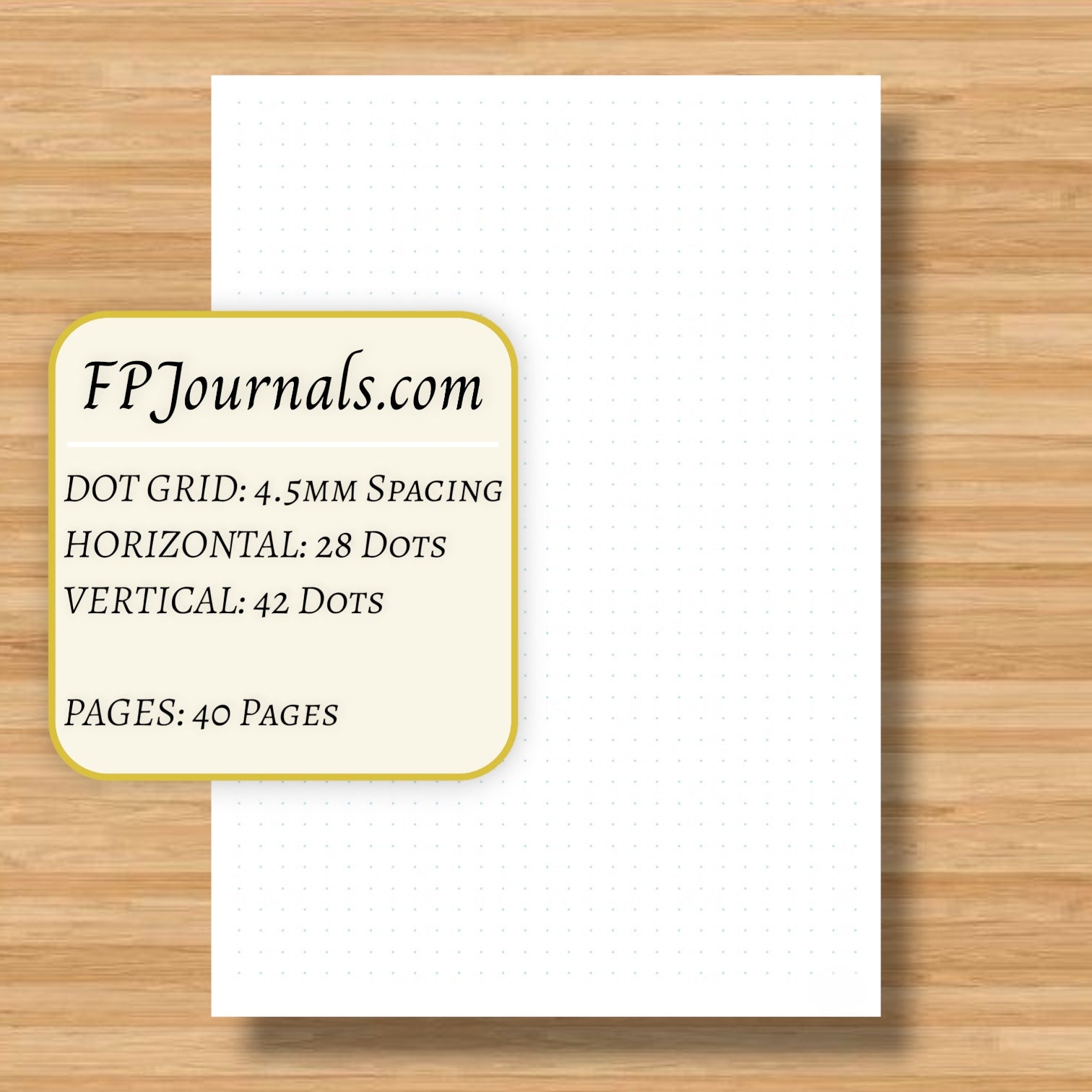 A5 Dot Grid Travelers Notebook Insert – Fountain Pen Friendly, Hand-Stitched Kraft Cover