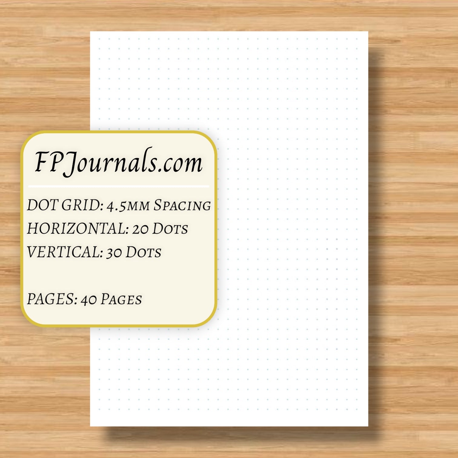 A6 Dot Grid Travelers Notebook Insert - Fountain Pen Friendly, Hand-Stitched Kraft Cover