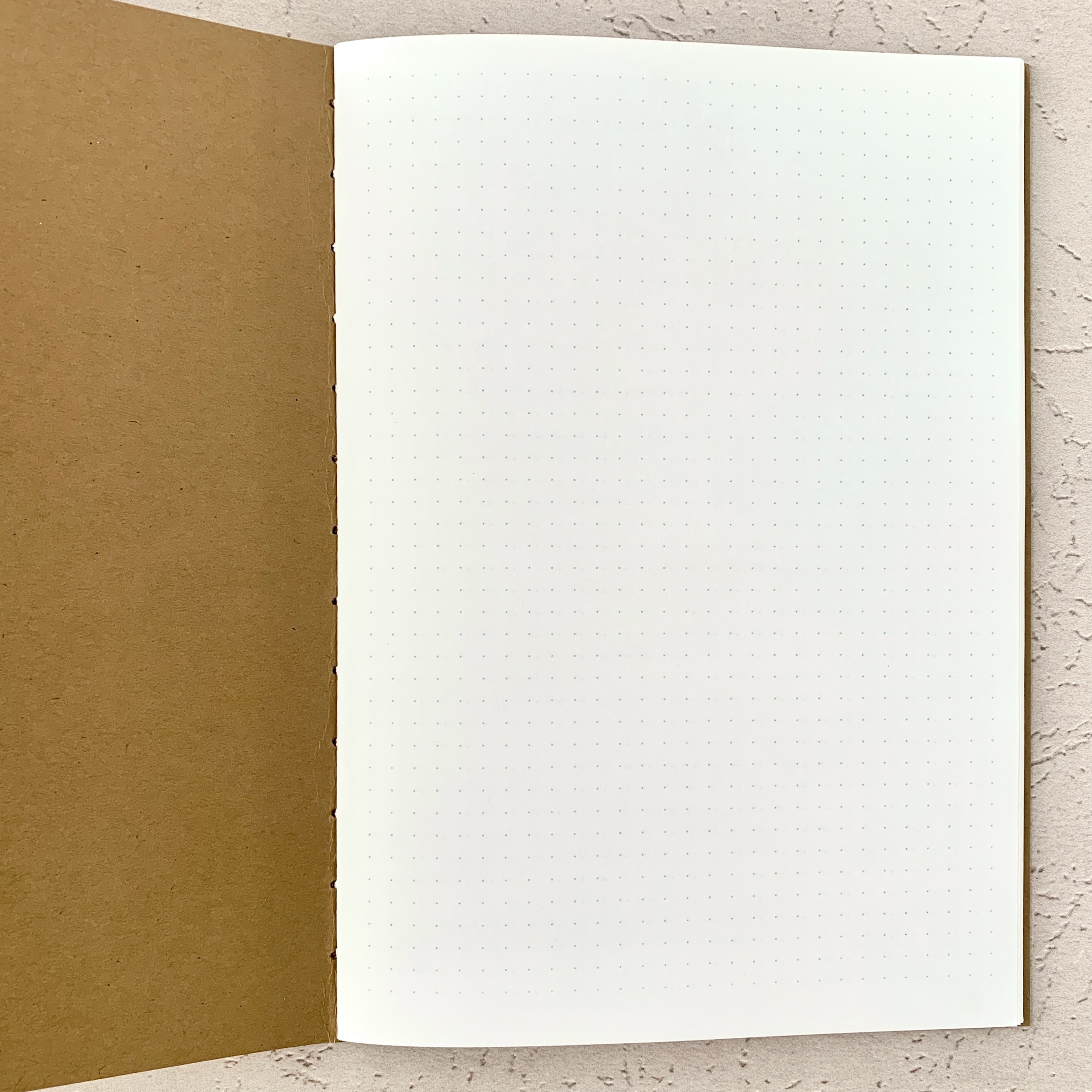 A5 Dot Grid Travelers Notebook Insert – Fountain Pen Friendly, Hand-Stitched Kraft Cover