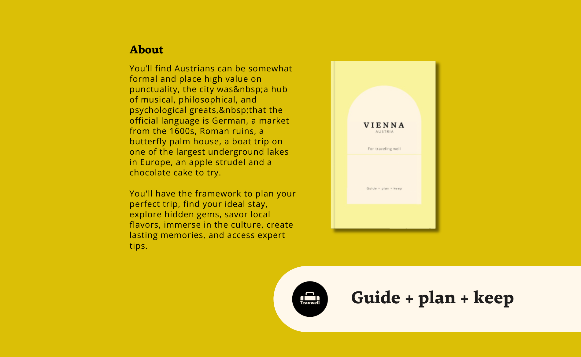Vienna Trip Planner: Austria Printed Guide Book for an Elegant Time