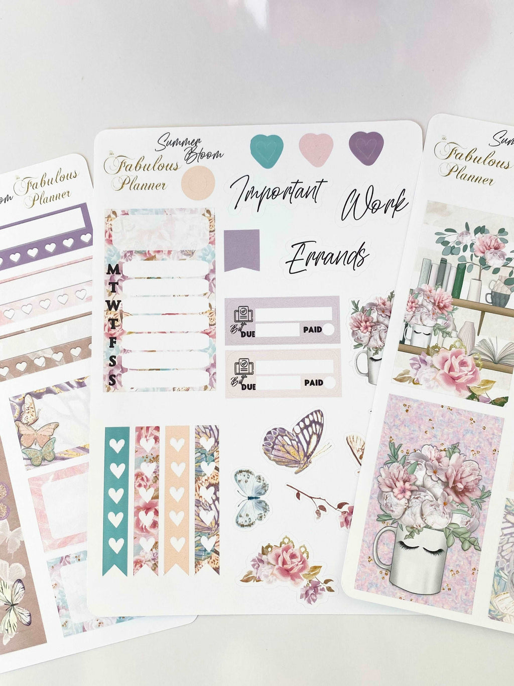 3 Sheets Miss Butterfly Planner Stickers