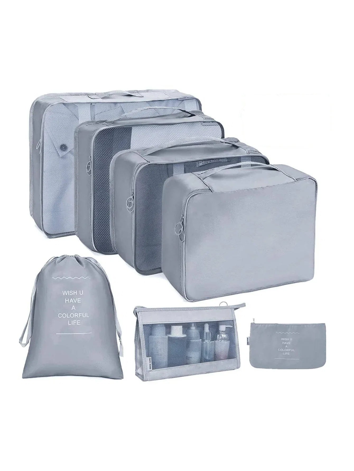 7/8/9/10-Pcs Travel Organizer Packing Cubes Set – Portable Luggage Storage Bags for Clothes, Shoes & Accessories