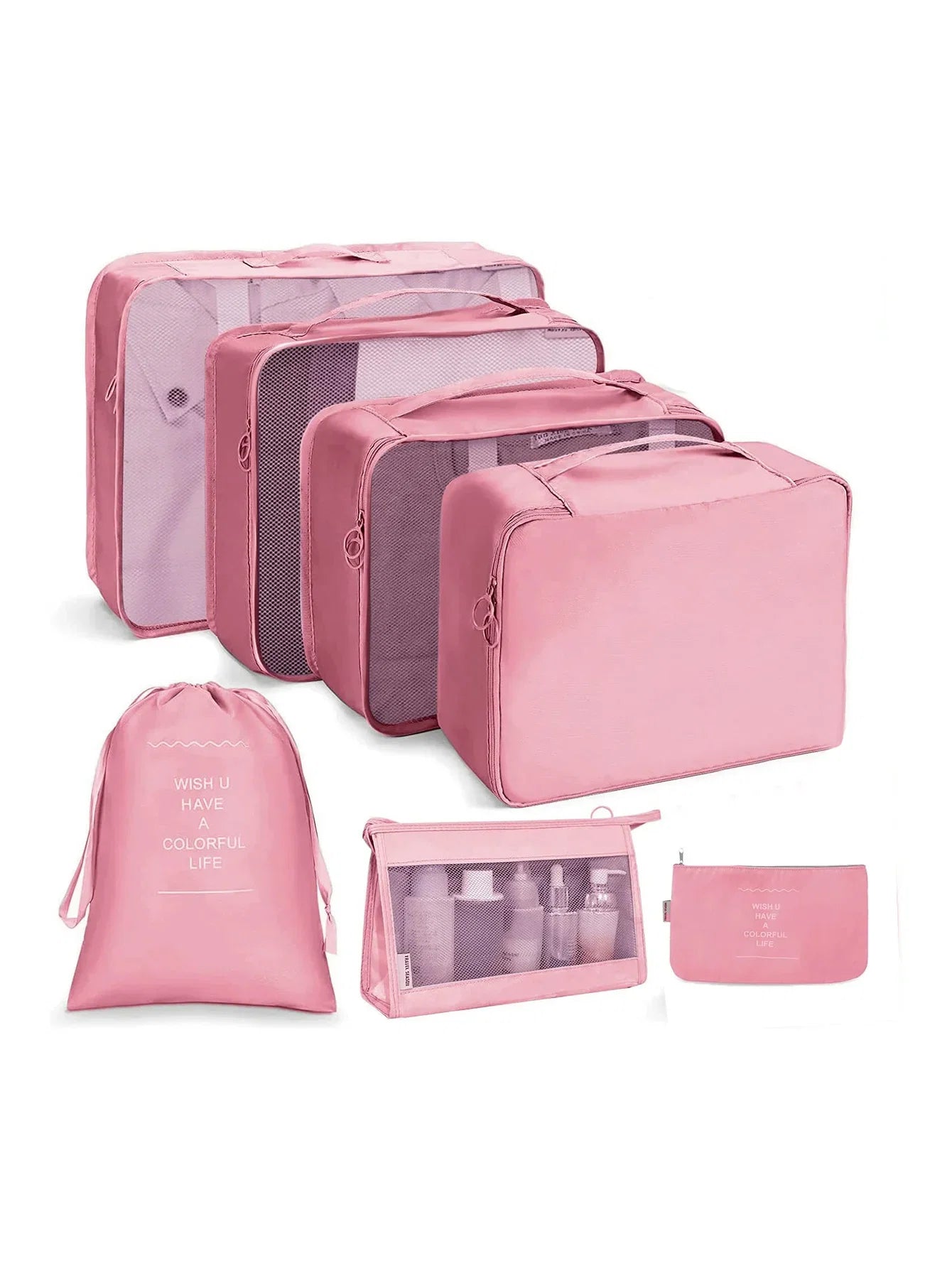 7/8/9/10-Pcs Travel Organizer Packing Cubes Set – Portable Luggage Storage Bags for Clothes, Shoes & Accessories
