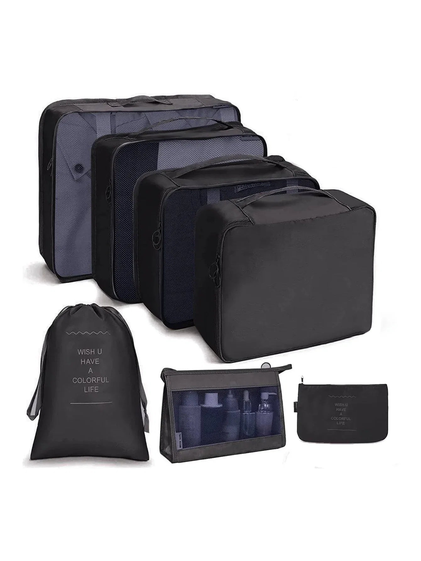 7/8/9/10-Pcs Travel Organizer Packing Cubes Set – Portable Luggage Storage Bags for Clothes, Shoes & Accessories