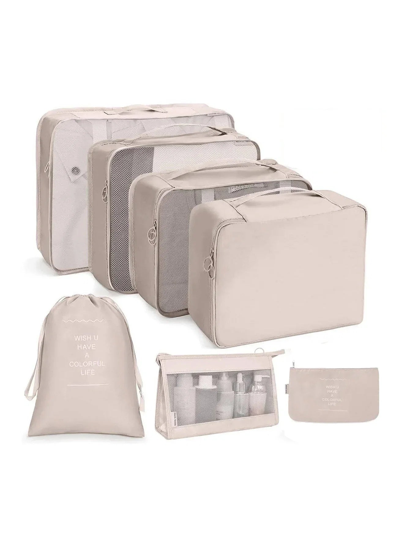 7/8/9/10-Pcs Travel Organizer Packing Cubes Set – Portable Luggage Storage Bags for Clothes, Shoes & Accessories