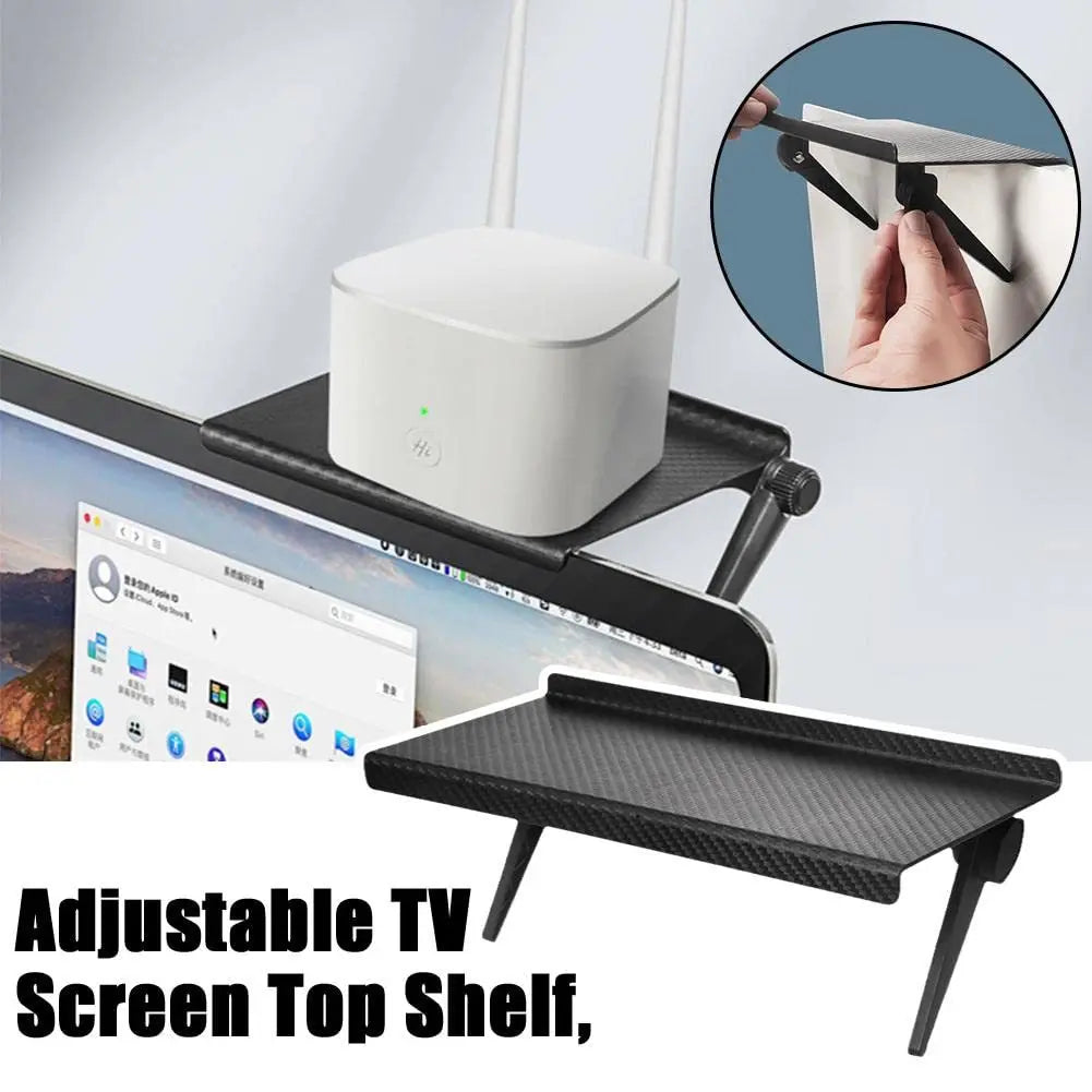 1/3PCS TV Screen Top Storage Shelf Adjustable Monitor Storage Rack Computer Desktop Display Stand TV Storage Rack Home Organizer