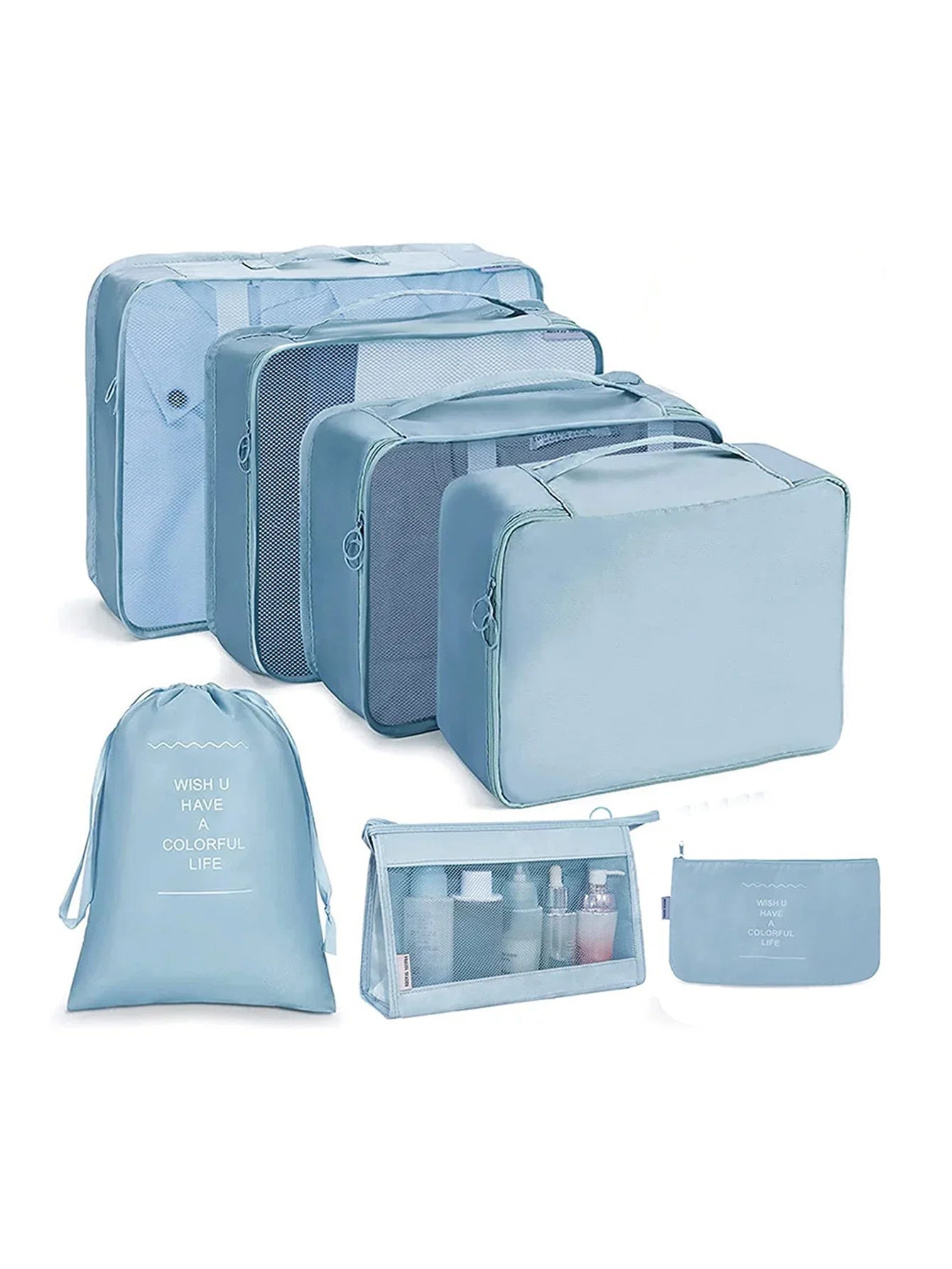 7/8/9/10-Pcs Travel Organizer Packing Cubes Set – Portable Luggage Storage Bags for Clothes, Shoes & Accessories