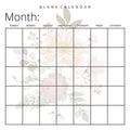 Blank Calendar: Pretty Flowers, Undated Planner for Organizing, Tasks, Goals, Scheduling, DIY Calendar Book - Paperback