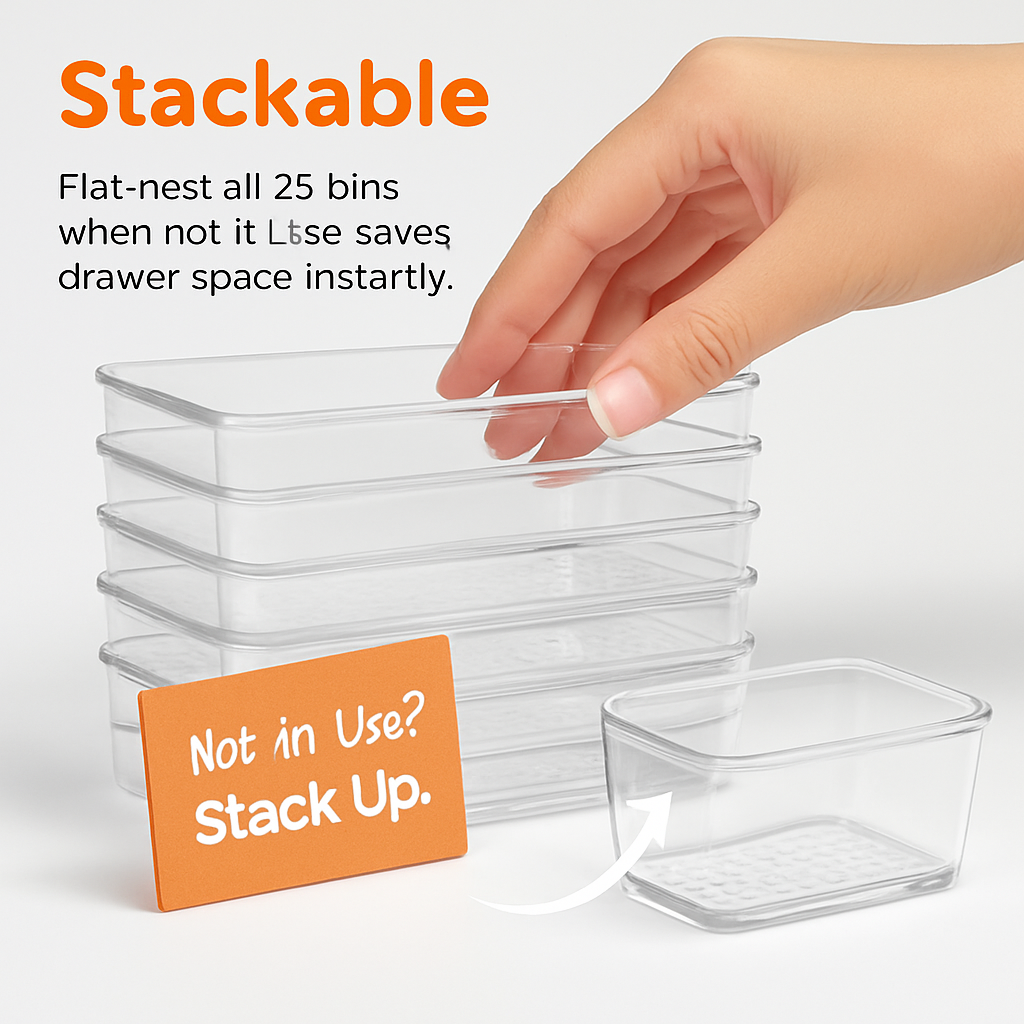 Clear Drawer Organizers Set for Home Organization