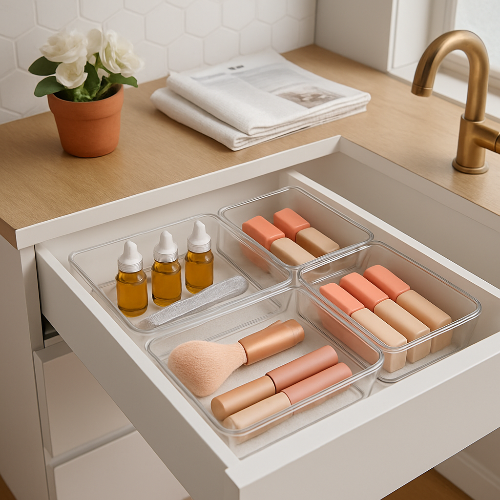 Clear Drawer Organizers Set for Home Organization