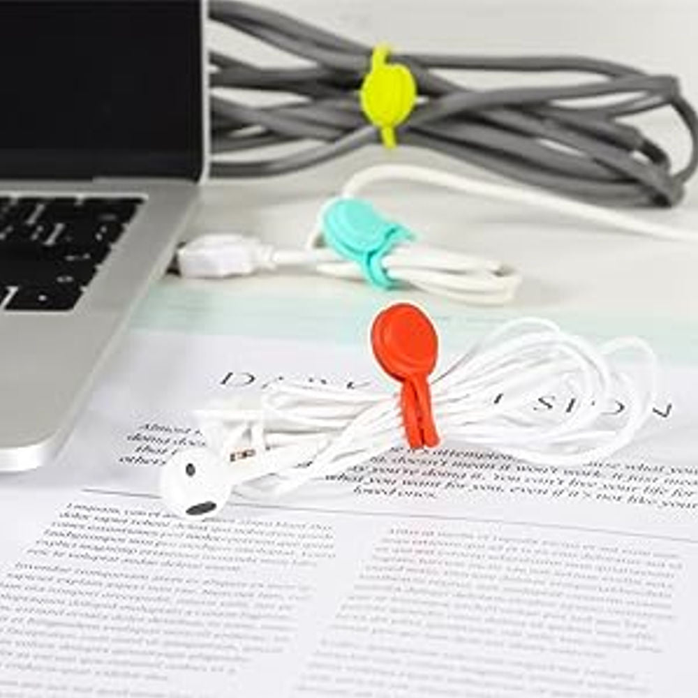 Tilley + Me Reusable Silicone Magnetic Cable Ties for Organizing Home and Office Spaces