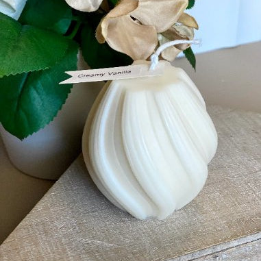 Ribbed Twirl Candle | Handcrafted Sculptural Soy Wax