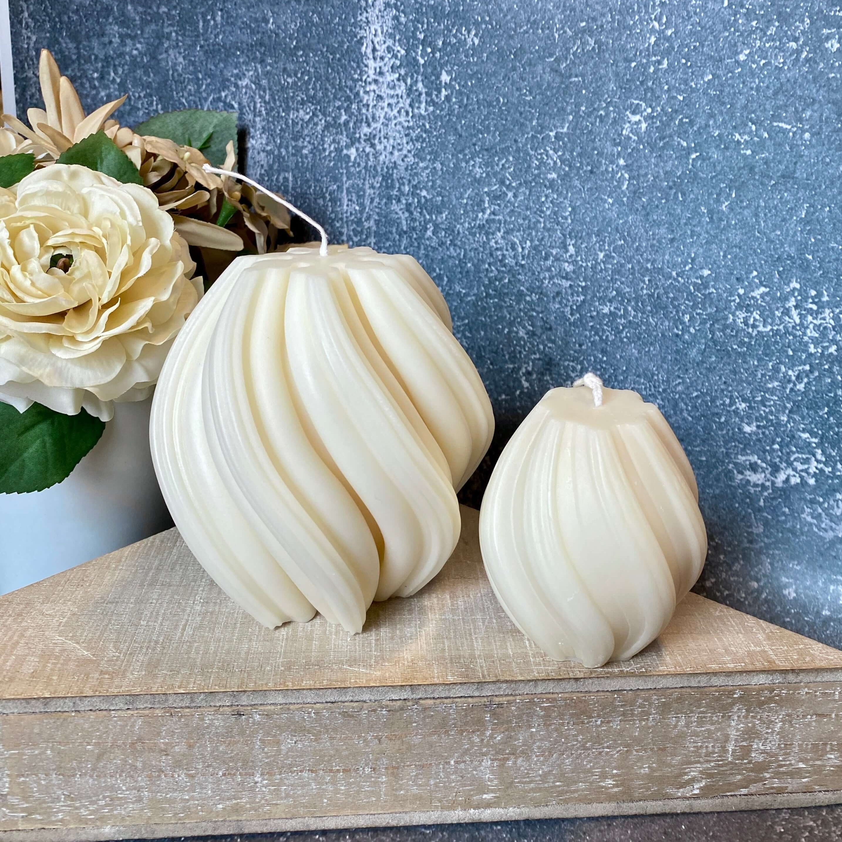 Ribbed Twirl Candle | Handcrafted Sculptural Soy Wax