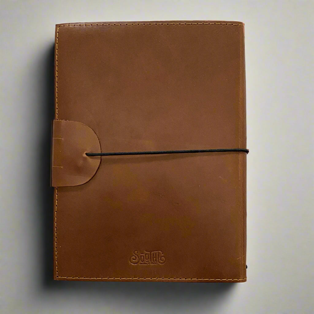 A5 Refillable Leather Traveler's Journal | Pockets, Pen Slot & Tree-Free Khadi Paper